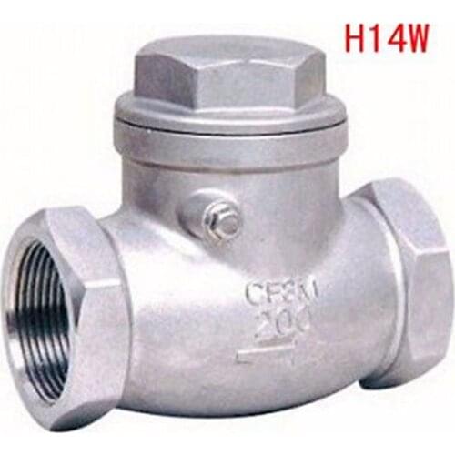 DN32 1-1/4" BSP Female Thread 304 Stainless Steel Swing Check Valve Non-return One way Valve 229 PSI