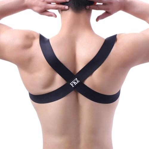 Elastic Band Chest Harness Sexy Men Shoulder Straps Bondage Muscle Belt Clubwear Party Costume Summer Beach Wear Gay Tops