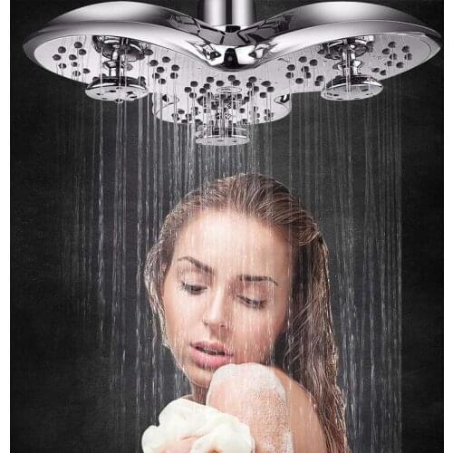 Chrome 9.5 inch Rainfall Shower Head Showerhead Chrome Finish Top Rain Head Shower Faucet Head Waterfall adjustable