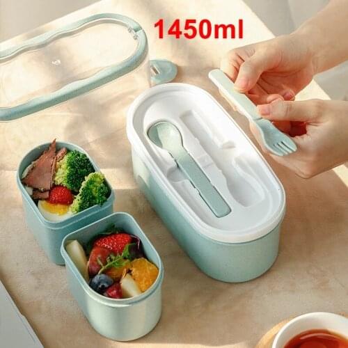 Lunch Box Dinnerware Wheat Straw Food Storage Container Microwave Healthy Material Eco-Friendly Tableware Storage Breakfast-Box
