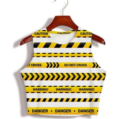 Custom Made Sublimation Print Do not cross Milk Silk sleeveless Crop Tops