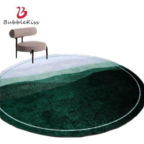 Bubble Kiss 2021 Round Carpets For Bedroom Chinese Style Gradient Ink Painting Floor Mats Home Living Room Decoration Area Rugs