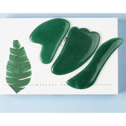 Natural Green Aventurine Massage Stone China Traditional Facial SPA Acupuncture Points Scraping Guasha Tool for Back Neck Health