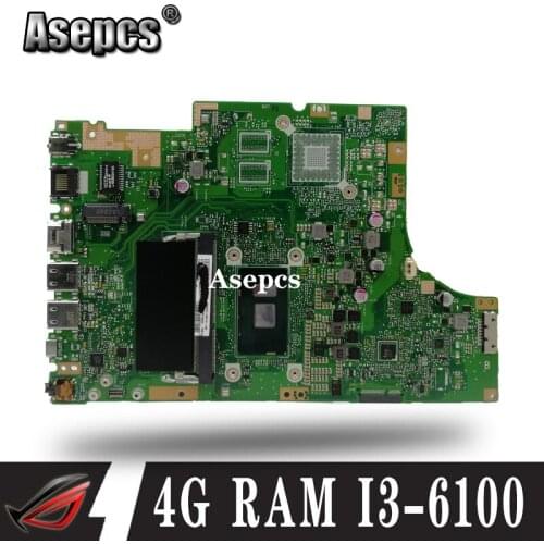 TP501UA Motherboard With 4G RAM I3-6100 CPU For Asus TP501UA TP501U TP501UQ TP501UAM TP501UAK TP501UJ Laptop Mainboard Rev 2.0