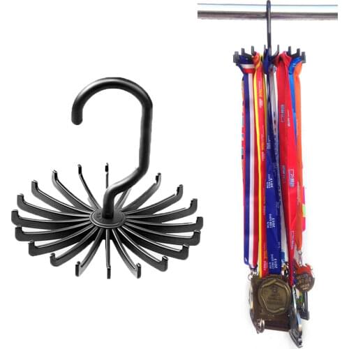 Race Medal Hanger Holder Organizer Rotating Display 18 Hooks for Trail Running Marathon Triathlon