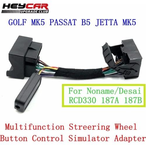 RCD330 MIB RCD510 Multifunction Steering Wheel Button Control Simulator Adapter For VW Golf 5 6 Jetta MK5 Touran Caddy