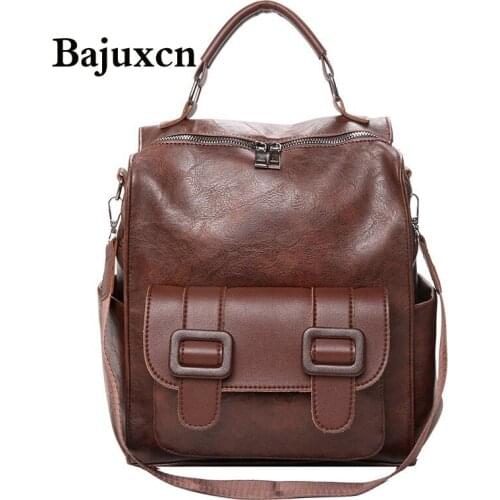 Fashion large capacity ladies backpack 2020 winter new college style school bag luxury high quality leather travel backpack