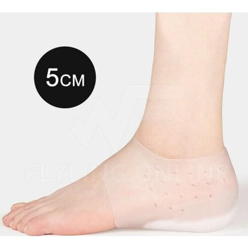 Invisible Height Lift Heel Pads Silicone Sock Liners Insole Pain Reliever Perforated Heel Heightening Pad Cracked Foot Skin Care