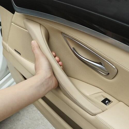 New For BMW F10 LCI 535d 535dx 535i 535ix 2012-2016 Beige Black Car Interior Door Handle Inner Door Panel Pull Trim Cover