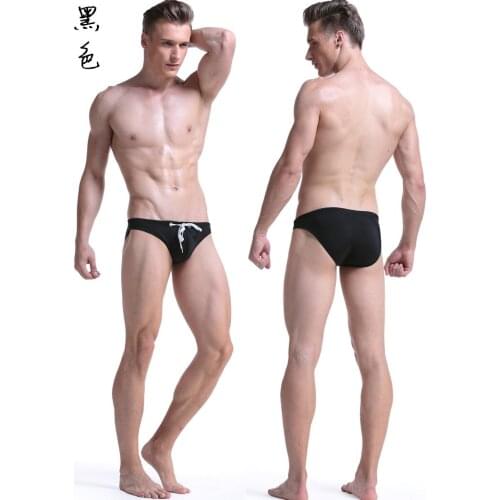 Europe and America Aibc Men Underwear Bikini Bottoms Swimming Pool Sports Leisure Swim Trunks Swimming Fitness Body Swim Trunks