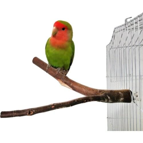 Pet Parakeet Budgie Hanging Play Toys Bird Cage Wood Branch Stand Parrot Wooden Rest Holder Perches Platform Toy Bird Supplies
