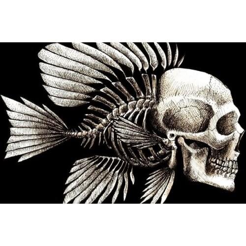Skull Fish Microfiber Beach Towel Halloween Handdoke serviette de plage toalha Travel Sport Towel Drying Shower Bath Towels