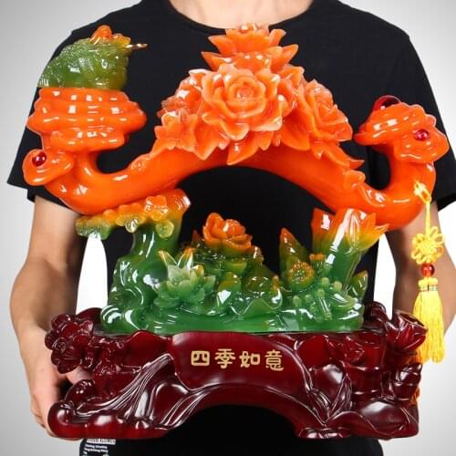 Chinese Style Lucky YuRuYi Resin Gifts Living Room Bedroom Study Creative Decoration Auspicious Housewarming Shop Crafts