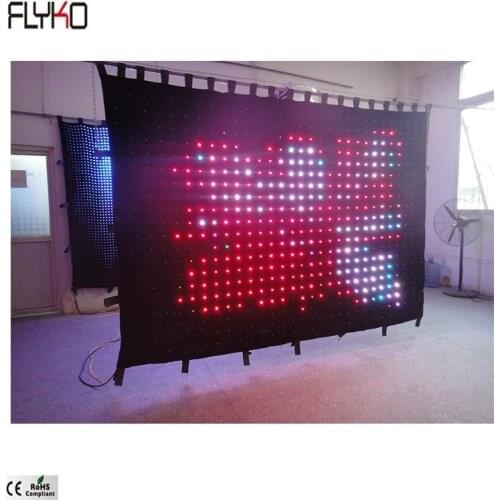 Lift light rampled bar disco P10cm 2x3m led video curtain great fireproof full color velvet double deck DJ Booths