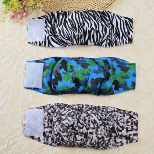 Leopard Washable Male Dog Diaper Wraps Pet Boy Dog Cloth Nappies Reusable Pet Doggy Underwear Pants