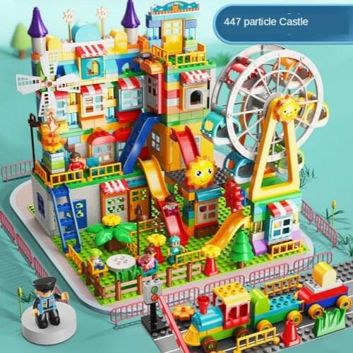Assembled Large Particle Building Blocks Ferris Wheel Paradise Windmill Town Puzzle Boys and Girls Toys