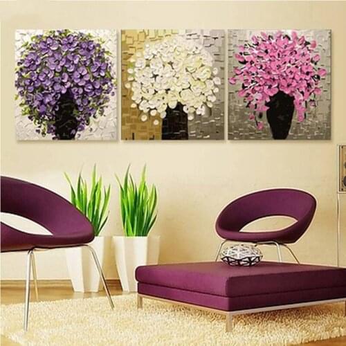 Diy diamond picture Diamond embroidery flower 3 pieces diamond Painting Cross Stitch square round drill Nordic ChristmasZP-3856