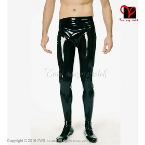 Sexy Latex Pantyhose feet Skinny Rubber boot pants black pantaloons Gummi Bottoms plus size tights trousers XXXL KZ-005