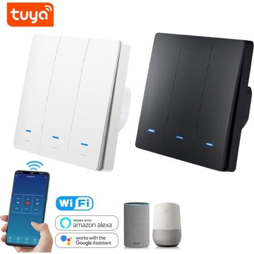 1 2 3Gang Tuya Smart Switch WiFi Push Button Switch 10A 110V 220V Smart Home Automation Works With Alexa Google Home