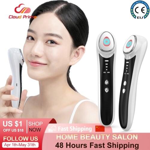 EMS Facial Massager LED light therapy Sonic Vibration Wrinkle Removal Skin Tightening 45°C Hot Treatment Skin Care Beauty Device