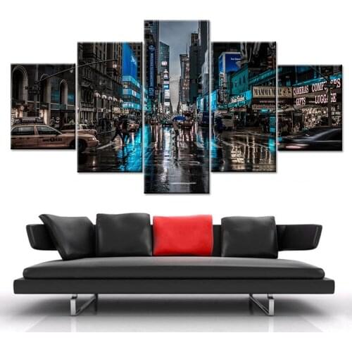 City Street Car Night Scene Square Round Drill Mosaic Diamond Painting Cross Stitch 5pcs DIY 5D Full Embroidery Room decor