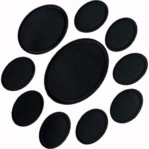 5Pcs Black Ellipes Embroidered Patches For Clothes Iron on Patch Applique Sticker DIY Badges Apparel Accessories