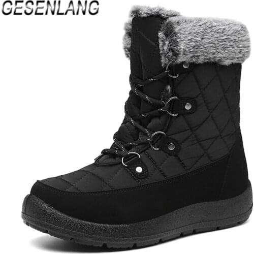 Womens Fur Lined High Top Walking Shoes Comfortable Warm Outdoor Snow Boots Wear Resistant Anti-Skid Ladies Winter Sneakers NEW
