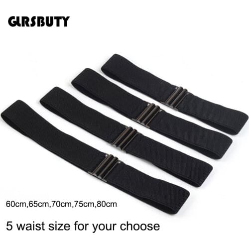 Wide Elastic Waist Belt Black Women Stretch Waistband 2019 Dress Wide Belt 5 Size Corset Waist by Fashion Metal Buckle for Skrit