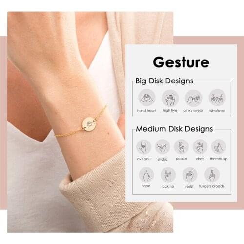 Visunion Classic Necklace Simple Gestures Love Pattern 316L Stainless Steel Necklace Jewelry Female Anniversary Accessories Gift