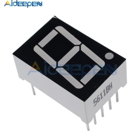 10Pcs/lot 0.56 inch 0.56'' LED 7 Segment 1 Bit LED Display Module 7 Segment 1 Bit Digit Tube Red/Blue Common Anode Digital