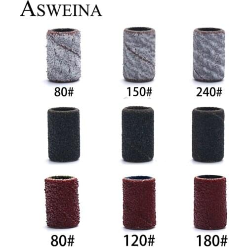 100pcs Nail Sanding Bands Zebra Sanding Drills Bit Manicure Pedicure File Electric Machine Grinding Cuticle Remover Cutter Tools