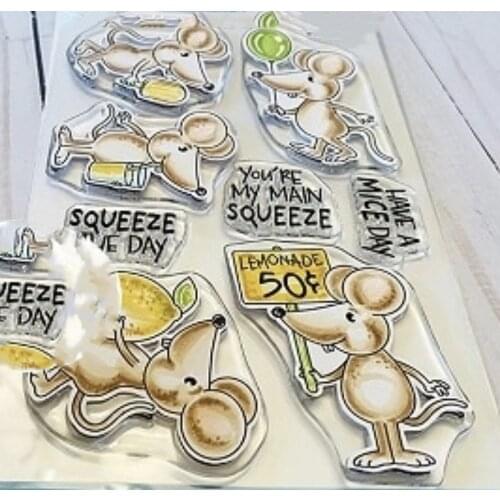 11x16 The mice are playing Transparent Clear Rubber Stamp Sheet Cling Scrapbooking Photo Album PaperCard DIY Craft