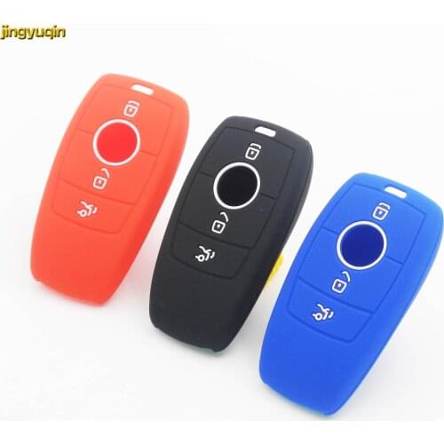 15pcs jingyuqin Remote Flip Car Key Case Cover For Mercedes Benz 2017 E Class W213 2018 S Class Silicone Auto Part 3 Buttons