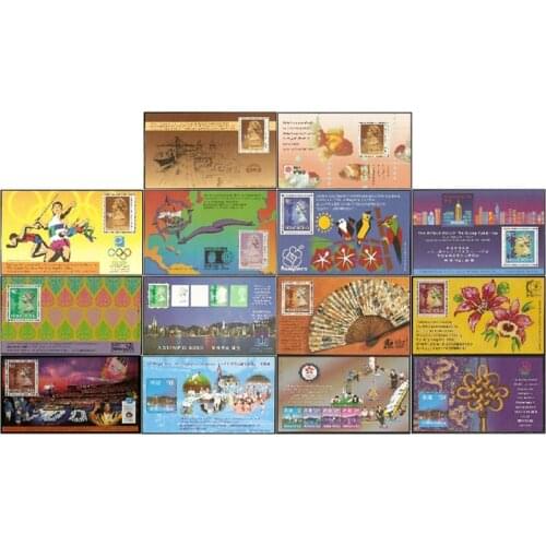 1990-1999, Universal stamp No.1-14, Miniature sheet .14 pieces. China Hong Kong Post Stamps , Philately , Postage , Collection