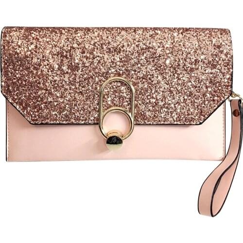 2021 Glitter Women Flap Large Clutch Waist Chain Crossbody Bags Waist Purse