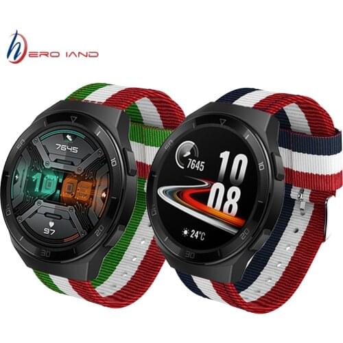 22MM Canvas Nylon band for Huawei Watch GT 2e GT2 46mm Honor Magic Smart Watch Wrist Strap Bracelet For TicWatch Pro E2 / S2