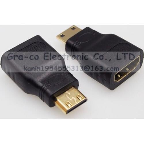 30pcs/lot Gold Plating Mini HDMI C Male to HDMI A female adapter Camera Tablet PC HDMI Jack