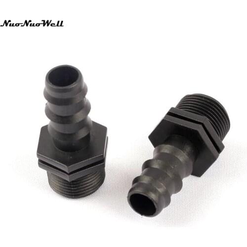 5pcs NuoNuoWell 3/4" Male Thread to 20mm Hose Soft Pipe Connector Irrigation Fittings Aquaponics Aeroponics System Joints