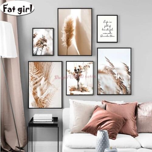 Reed flower Nordic Motivational Quotes 5D Diy Diamond Painting Full Square/Round Embroidery Pictures Mosaic Living Room Decor