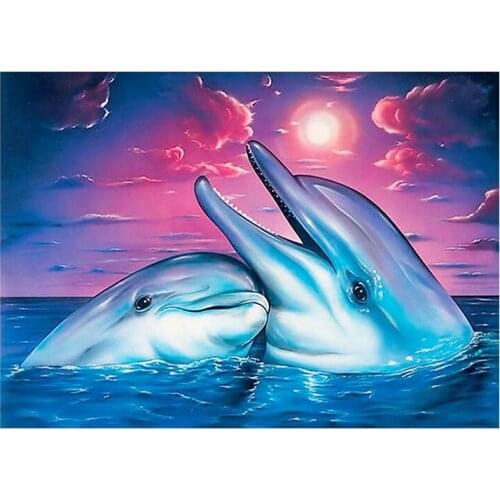 Dolphin animal Diamond Painting Full sea world scenic New DIY Toy sticking drill cross embroidery 5D home decoration