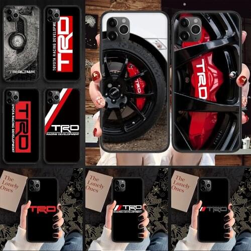 Car TRD Phone Case Cover Hull For iphone 5 5s se 2 6 6s 7 8 12 mini plus X XS XR 11 PRO MAX black silicone shell tpu cell cover