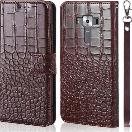 DOREXLON Crocodile Leather Flip Phone Case for Asus Zenfone 3 Delux ZS570KL Z016D 5.7 Coque Business ZS570KL Cover Case