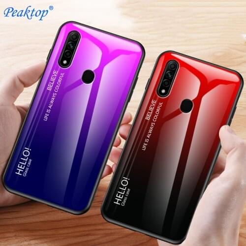 For VIVO Y19 Y11 Y12 Y15 Y17 Case Gradient Tempered Glass Soft Silicone Bumper Back Cover For VIVO U3 U3X Fundas