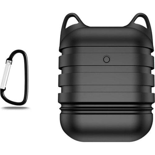 For Apple AirPods Case Earphone Shock Proof Protective Case Soft Silicone Case with Hook Earphone Accessories for airpods