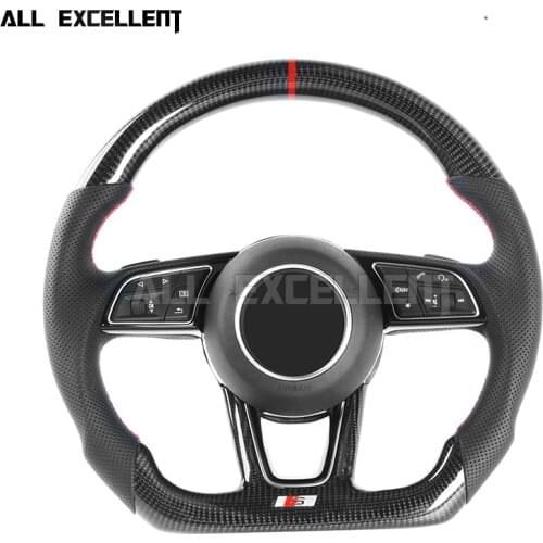 Modified car steering wheel For Audi TT-TTS MK2 replaces personalized custom carbon fiber perforated leather assembly