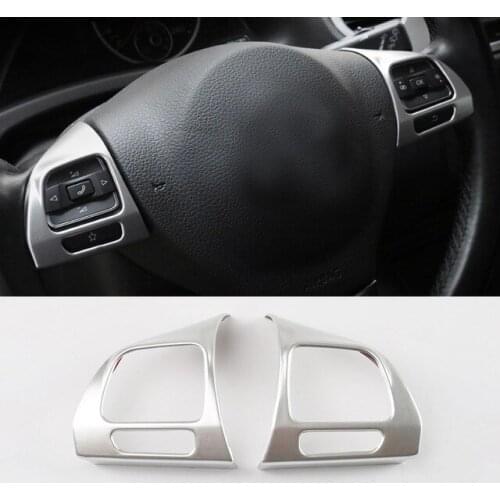 For Tiguan 2009 2010 2011 2012 2013 2014 2015 ABS Matte Trim Steering Wheel Decoration Cover Car Styling Accessories 2pcs