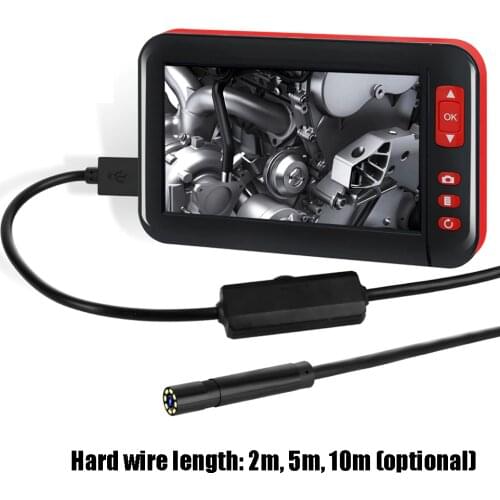 F200 Waterproof Industrial Home Endoscope 4.3 Inch High-definition 1080P Display Screen with 8 Adjustable Brightness LED light