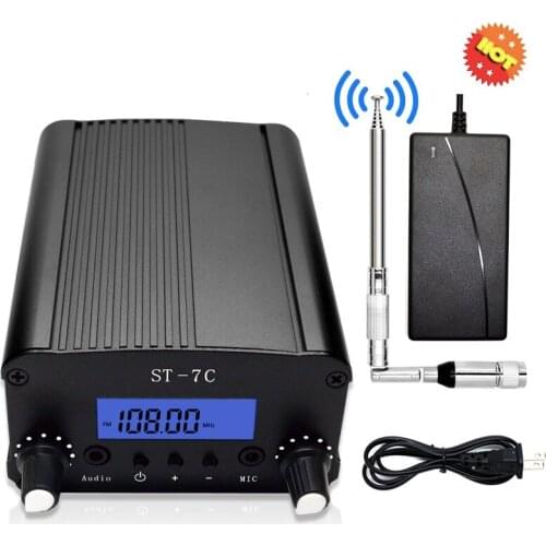 FM Radio 1w/7w stereo PLL FM broadcast transmitter for radio station whosesales Free shipping