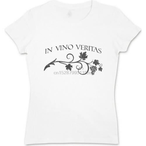 In Vino Veritas Damen T-Shirt Alkaios Quote Wein Winzer Trauben Weingut Zitat Oversized Tee Shirt