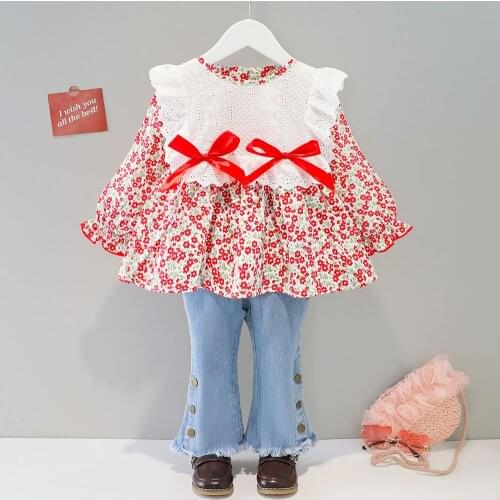 LZH 2021 Long Sleeve Trousers 2Pcs Sets For Kids Clothing Girls Suit For Baby Sweet Childrens Outfit 1-4 Years Autumn Costume